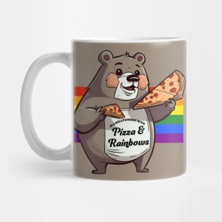 In a Relationship with Pizza and Rainbows | Gay Bear Mug